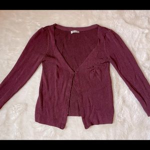 NWOT Free People Maroon Cardigan - Size Small